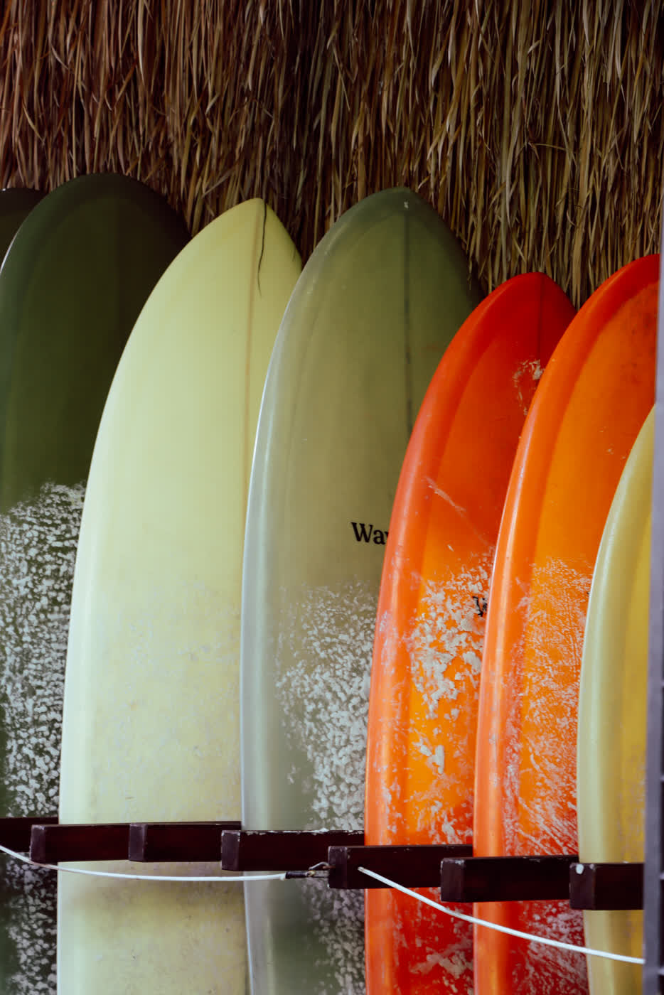 Surfboards im Regal